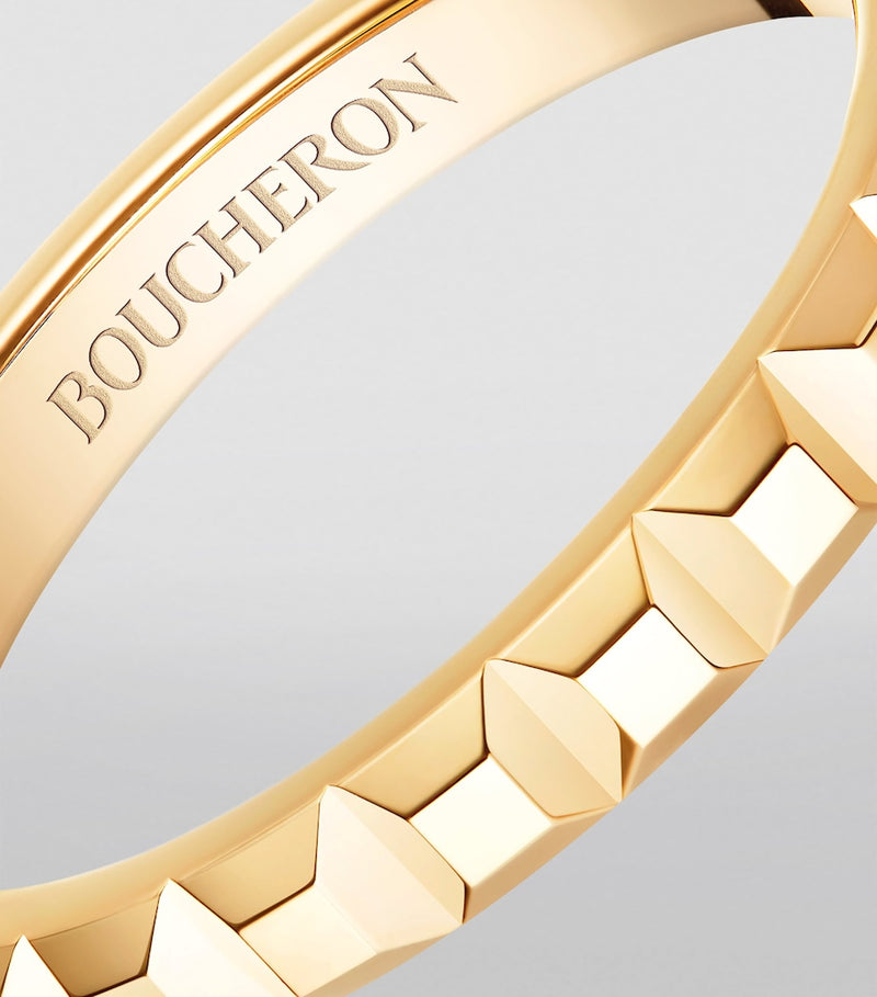 Boucheron 18-karat yellow gold Clou de Paris wedding band - British product