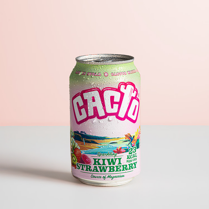 Cacto low sugar soda prickly pear kiwi strawberry 330ml (British brand)