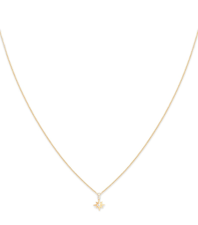 Astrid & Miyu star necklace yellow gold white topaz - British product