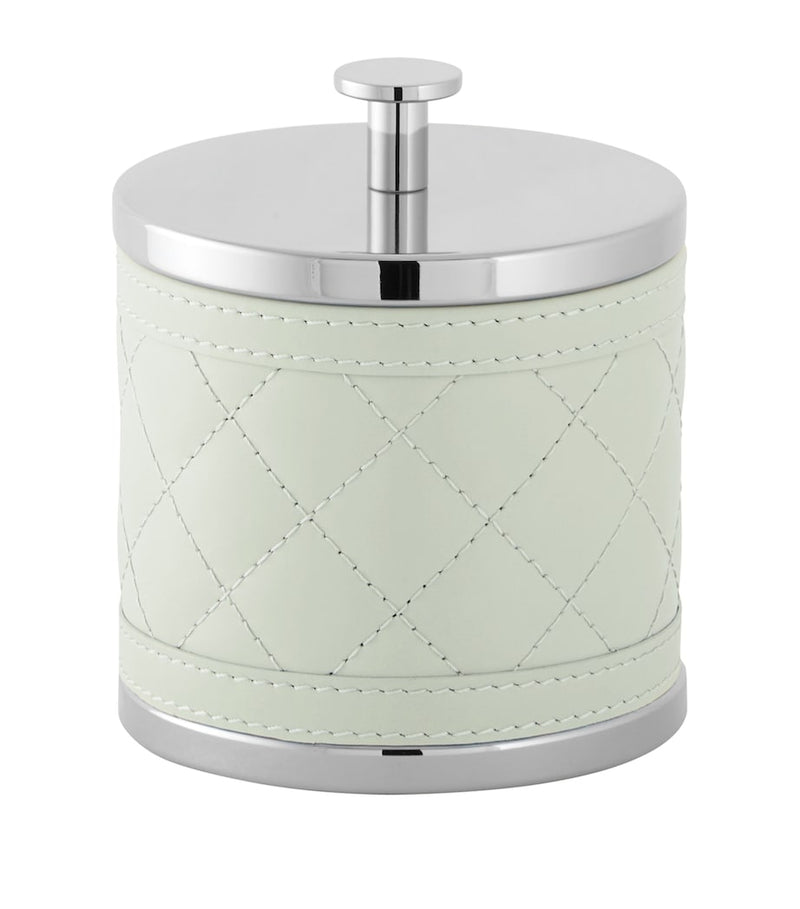 Riviere small quilted Alghero diamonds round storage box, imported from the UK