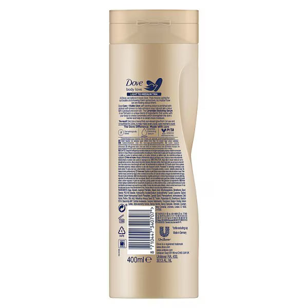 Dove Visible Glow tan lotion Light Medium 400ml - British product
