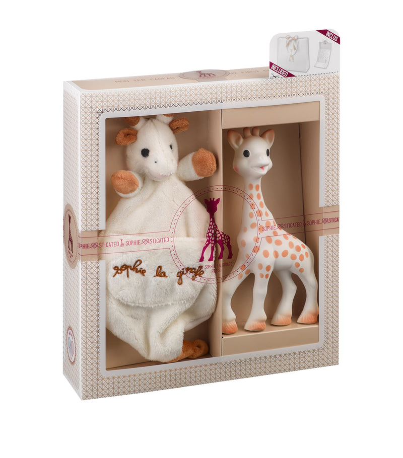 Sophie La Girafe comforter and teething toy set (British brand)