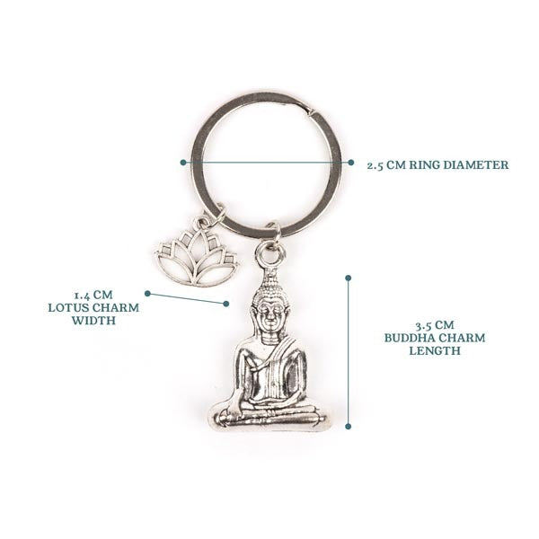 Myga Buddha Lotus keyring 6.3cm, imported from the UK