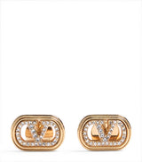 Harrods Valentino Garavani Crystal Ovalette Logo Earrings- Buy online at McGrocer