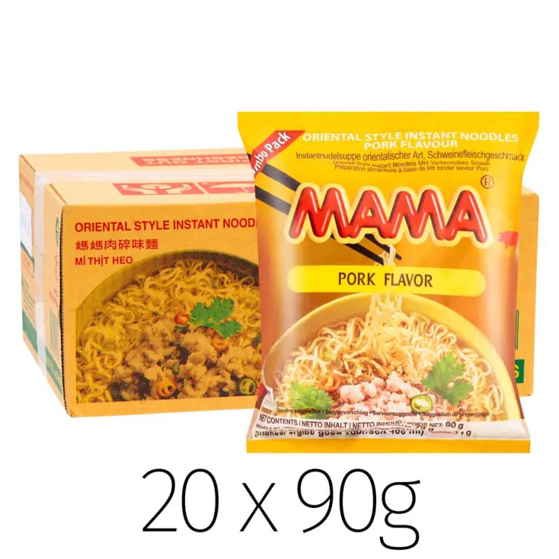 Mama Oriental instant noodles pork flavour 20x90g, imported from the UK