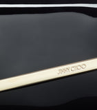 Jimmy Choo Emmie patent clutch bag with chain strap, UK version