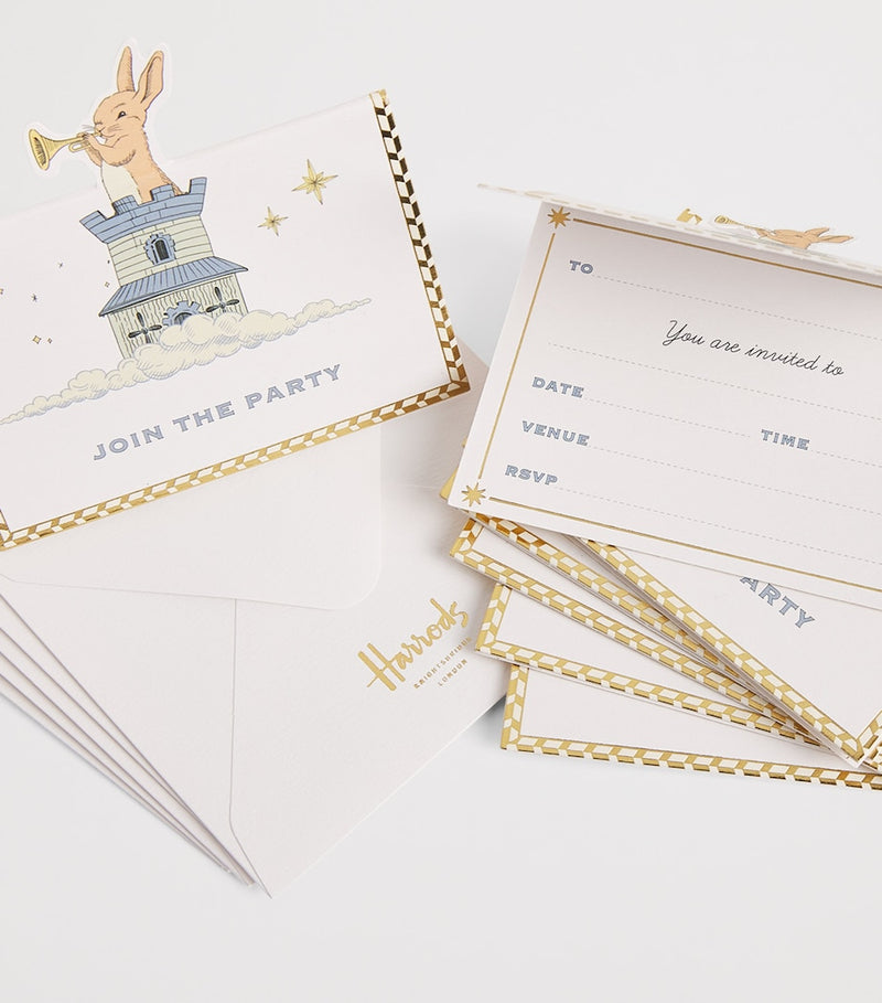 Harrods Bunny Party Invitations Pack of 8, UK version