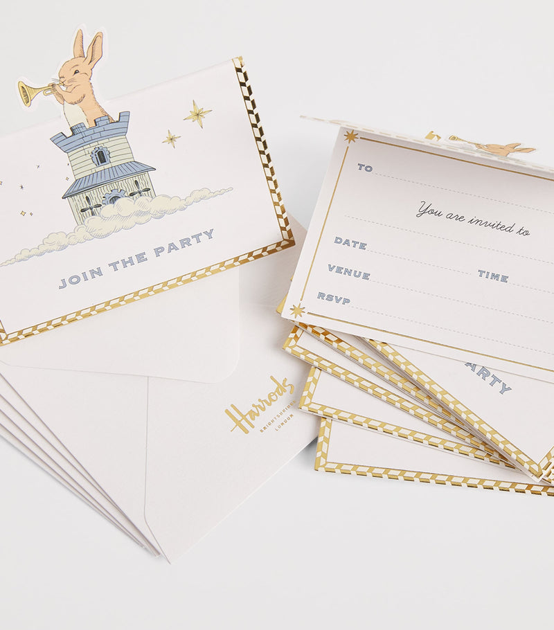 Harrods Bunny Party Invitations Pack of 8, UK version