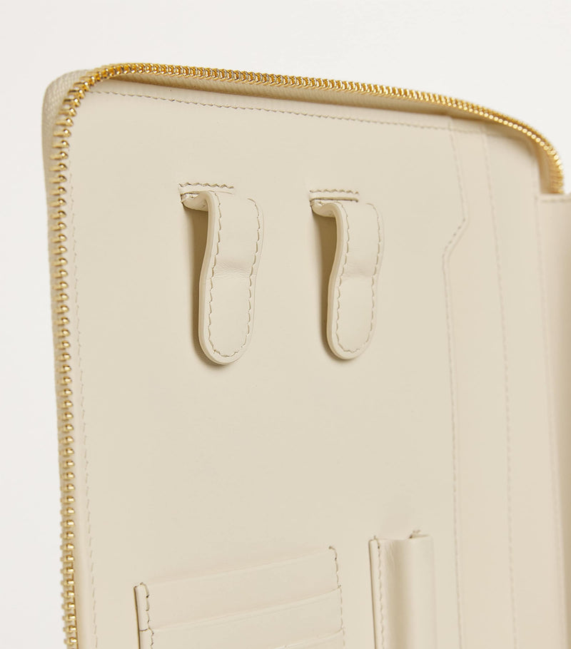 Harrods leather writing folder with A5 notebook and compartments, UK version