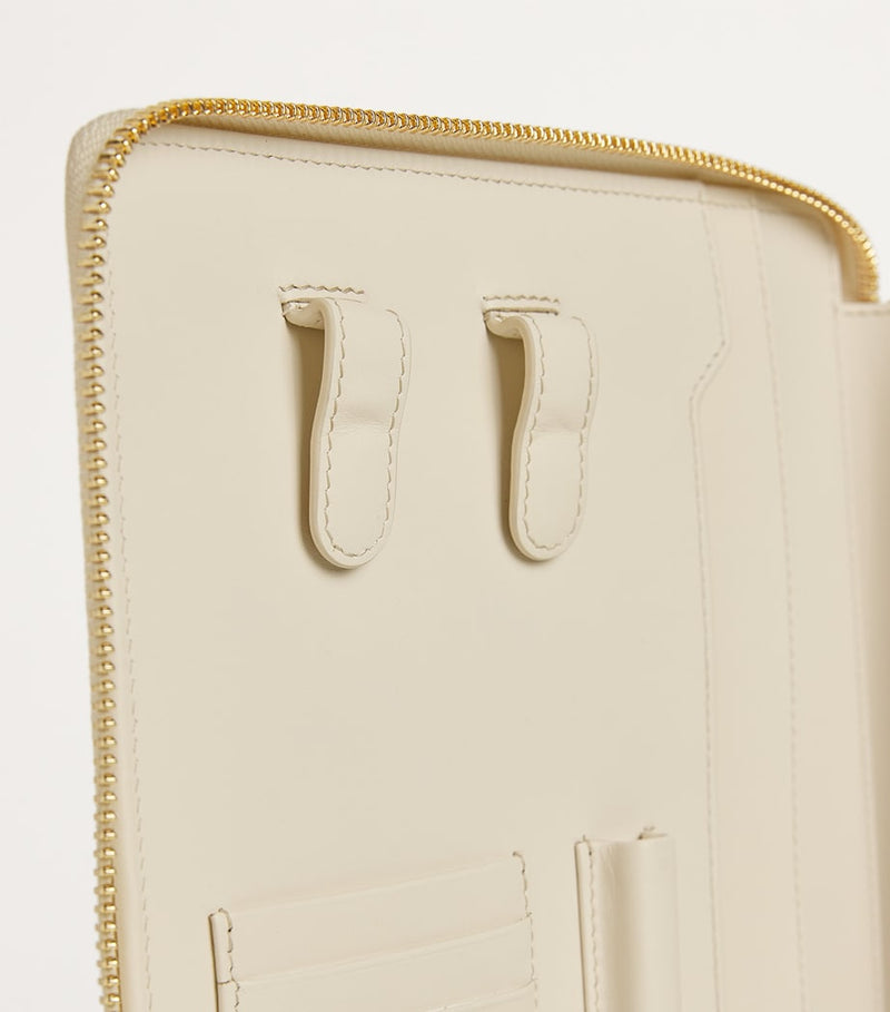 Harrods leather writing folder with A5 notebook and compartments, UK version