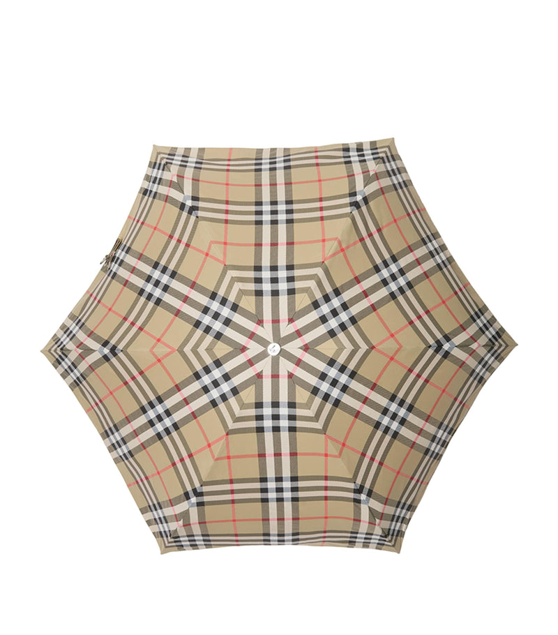 Burberry maple wood nylon check folding umbrella - British product