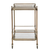 Harrods Four-Wheeled Drinks Trolley with Two Glass Shelves for Home Entertaining- Buy online at McGrocer