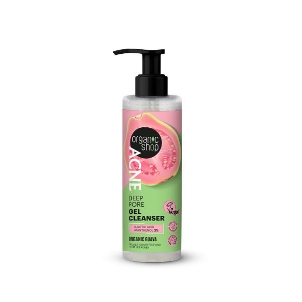 Organic Shop acne deep pore gel cleanser 200ml, imported from the UK
