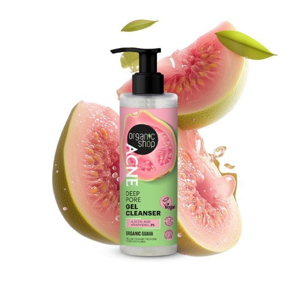 Organic Shop acne deep pore gel cleanser 200ml, imported from the UK