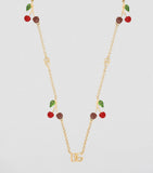 Dolce&Gabbana embellished cherry logo necklace, UK version