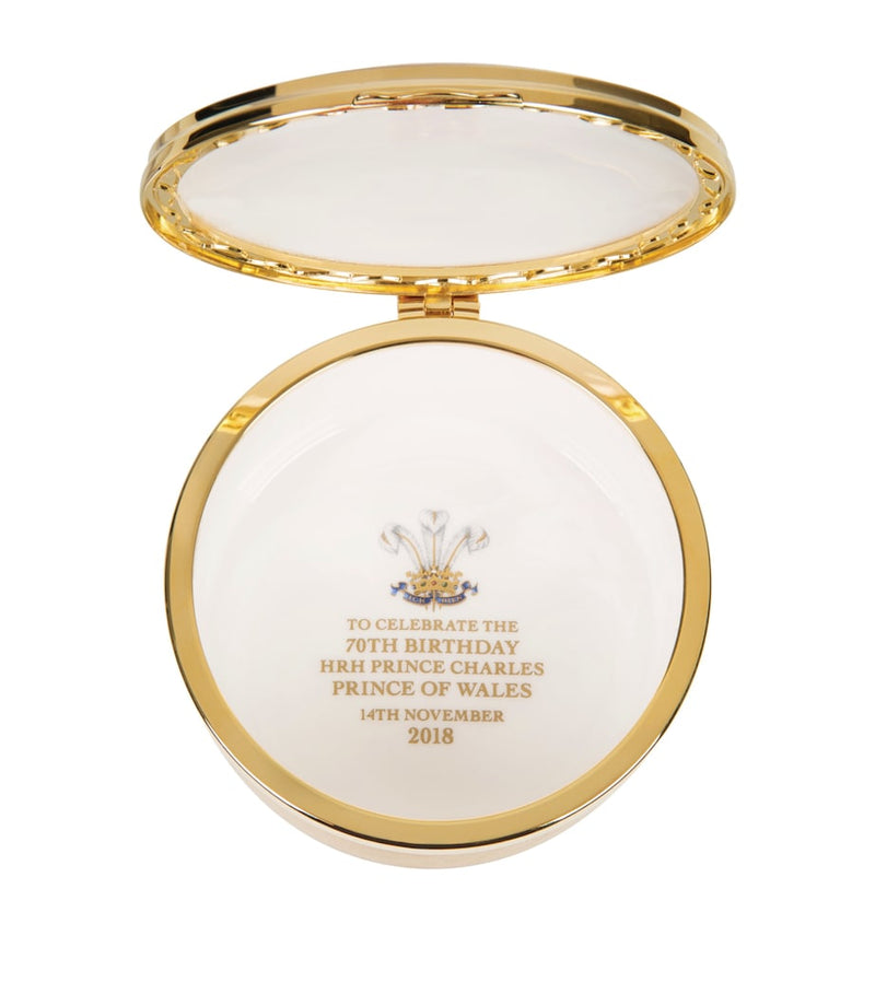 Harrods commemorative hinged box for the Prince of Wales 70th birthday, UK version