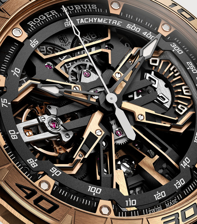Roger Dubuis Excalibur Flyback Chronograph rose gold watch 45mm - British product