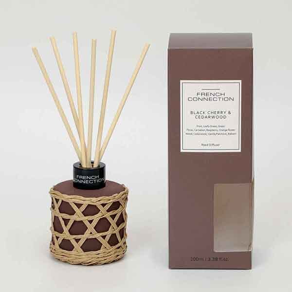French Connection Reed Diffuser Black Cherry Cedarwood 100ml - British product