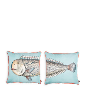 Fornasetti Set of 2 Grande Pesce Cushions (50cm x 50cm)