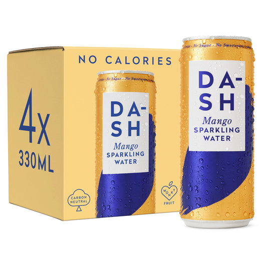 Dash Water Mango Infused Sparkling Water 4x330ml GOODS Sainsburys   