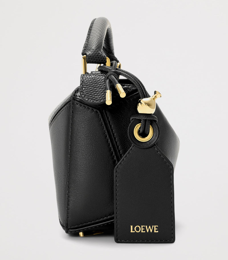 LOEWE Mini Puzzle Bag lizard skin 12.5cm, imported from the UK