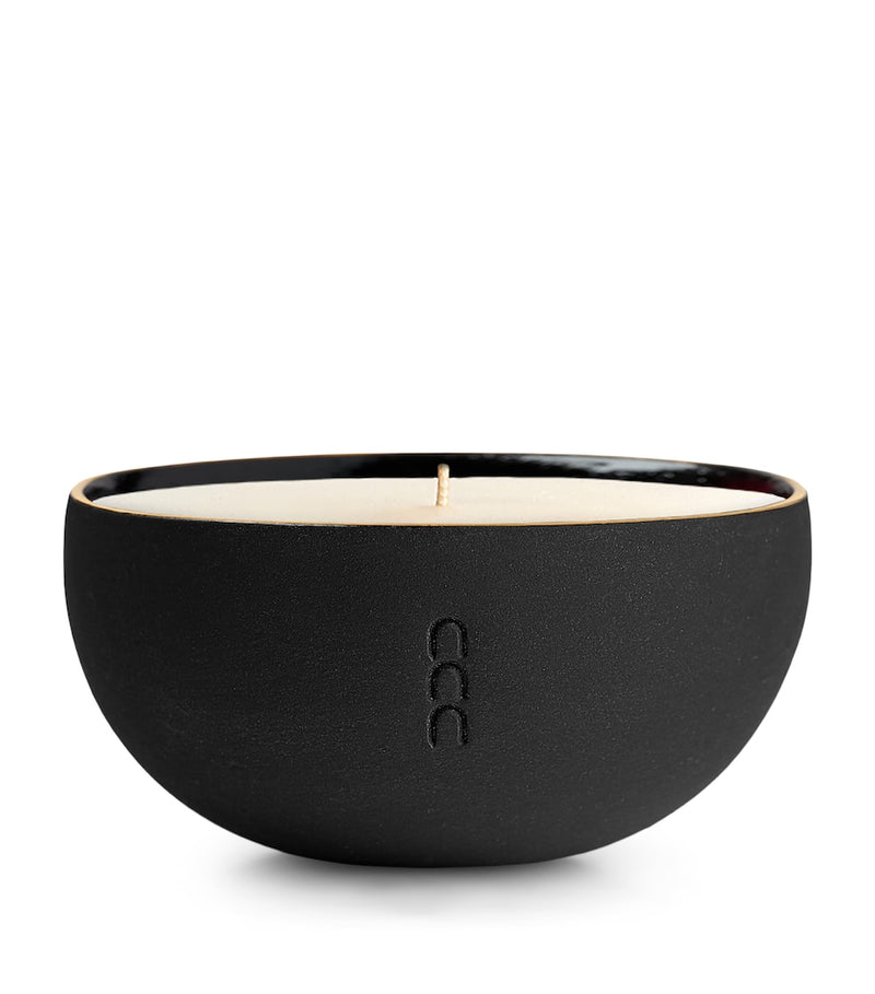 Marchanta Vasija black clay candle holder - British product