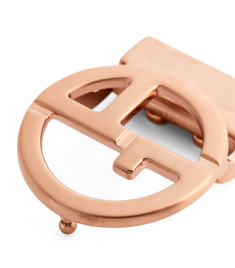 Giorgio Armani satin rose gold GA logo belt buckle (British brand)