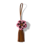 Miu Miu lambskin woven flower charm keyring (British brand)