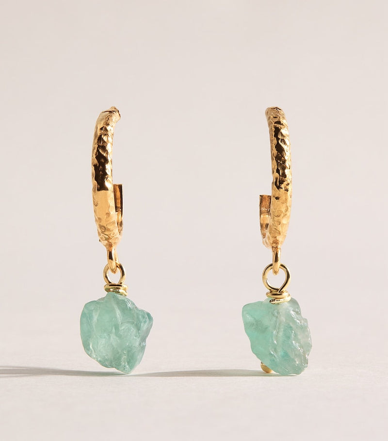 Hermina Athens gold-plated turquoise hoop earrings, UK version