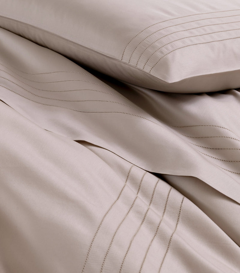 Frette cotton sateen king sheet set Greige - British product