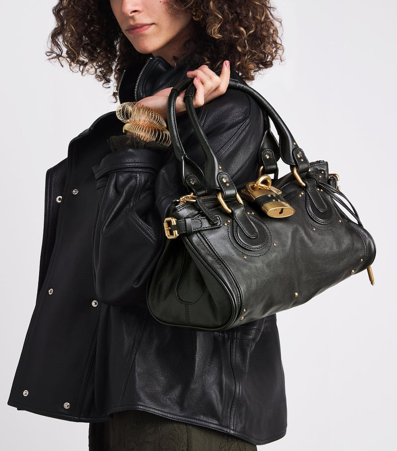 Chloé Paddington shoulder bag in glossy leather with gold-tone hardware (British brand)
