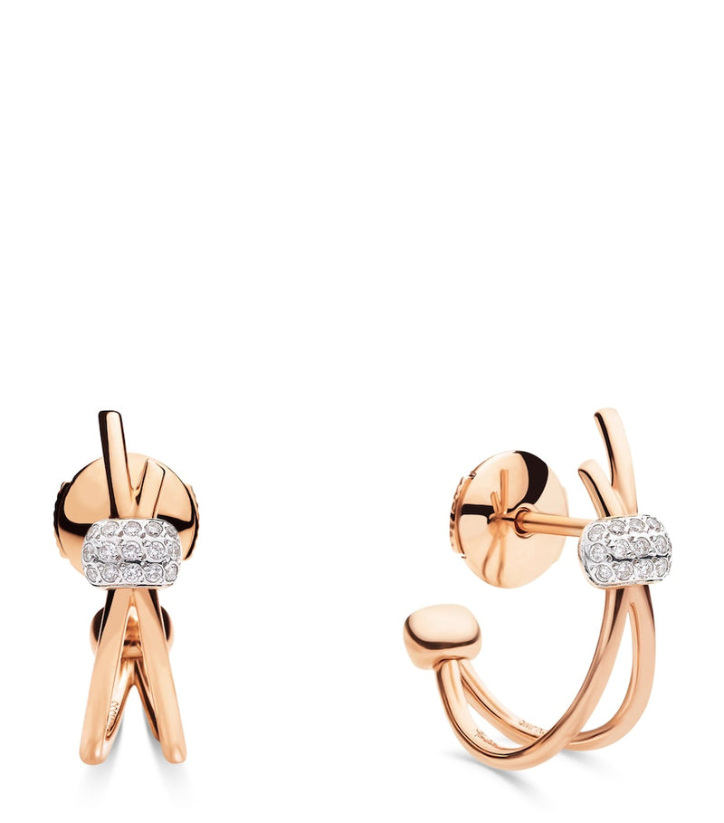 Pomellato Together rose gold diamond hoop earrings (British brand)
