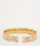 Suzanne Kalan three-row diamond cuff 18kt yellow gold - British product