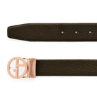 Giorgio Armani satin rose gold GA logo belt buckle (British brand)