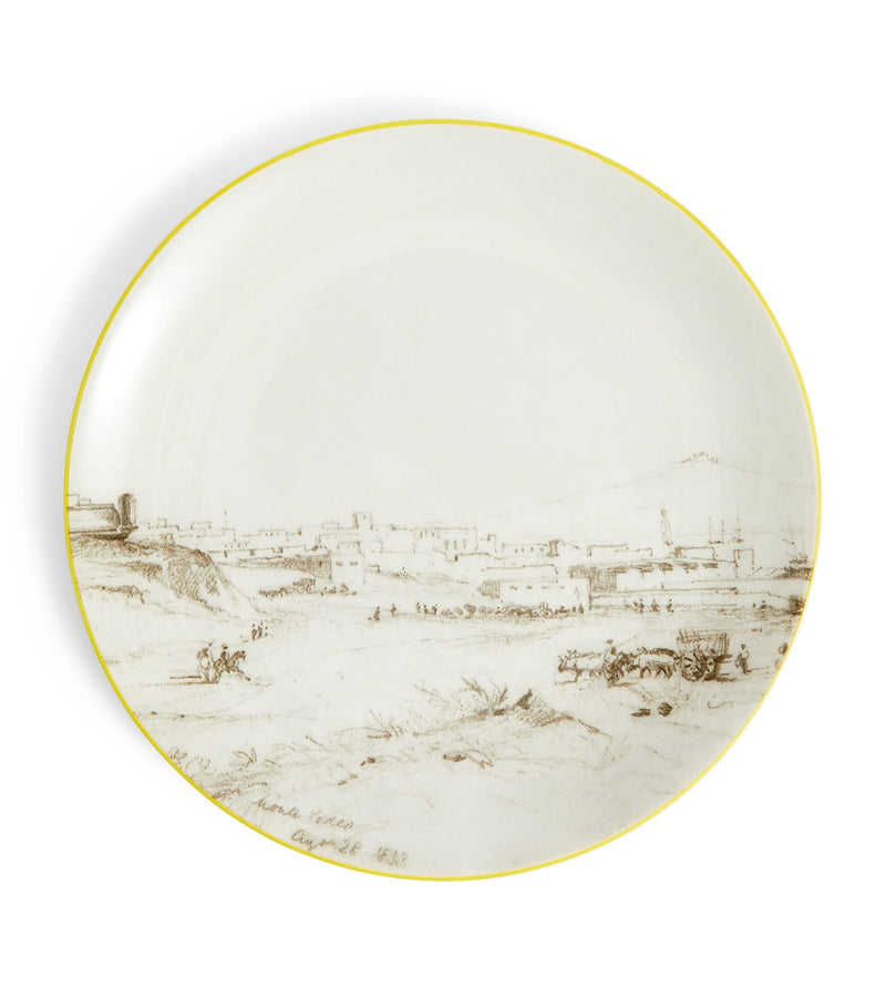 Wedgwood bone china tea set with Voyage of the Beagle design, 3-piece set (British brand)