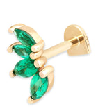 Astrid & Miyu yellow gold and emerald stud earring - British product