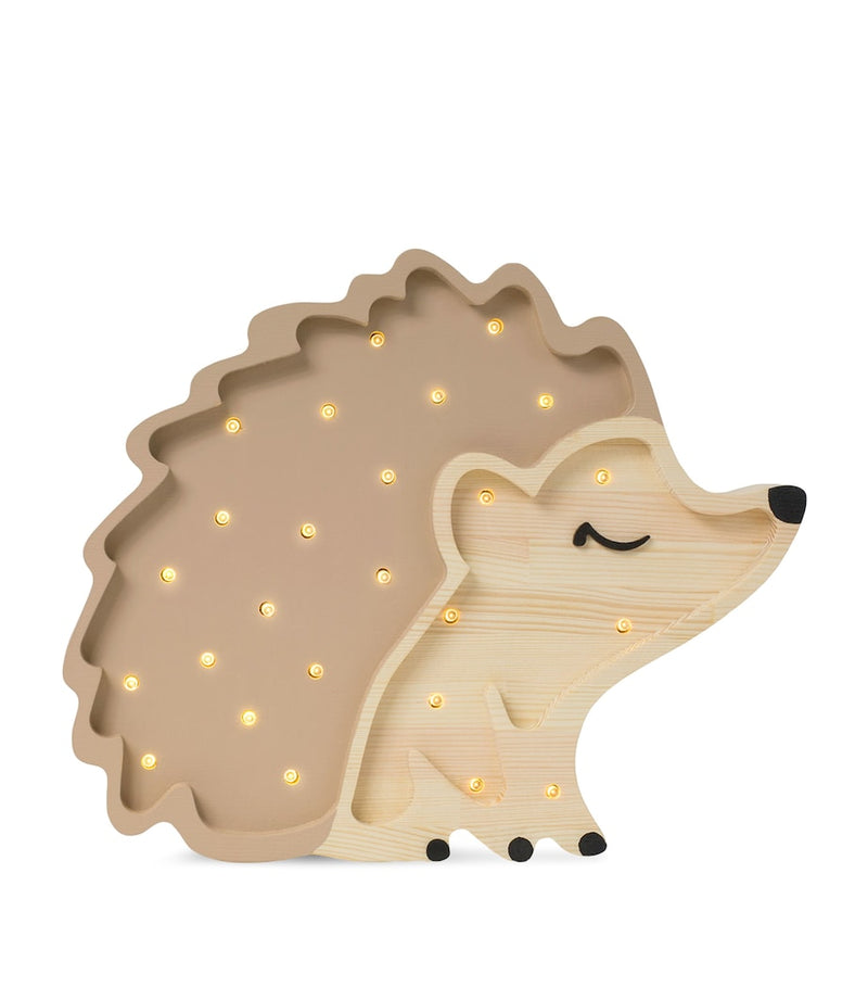 Little Lights hedgehog wooden lamp with dimmable LEDs, UK version