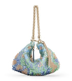 Jimmy Choo Callie satin embellished clutch bag, UK version