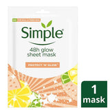 Superdrug Simple Protect N Glow Sheet Mask 1 Mask- Buy online at McGrocer