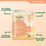 Simple Protect N Glow Sheet Mask 1 count biodegradable cotton (British brand)
