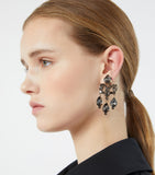 Max Mara embellished chandelier earrings gold tone crystals, imported from the UK