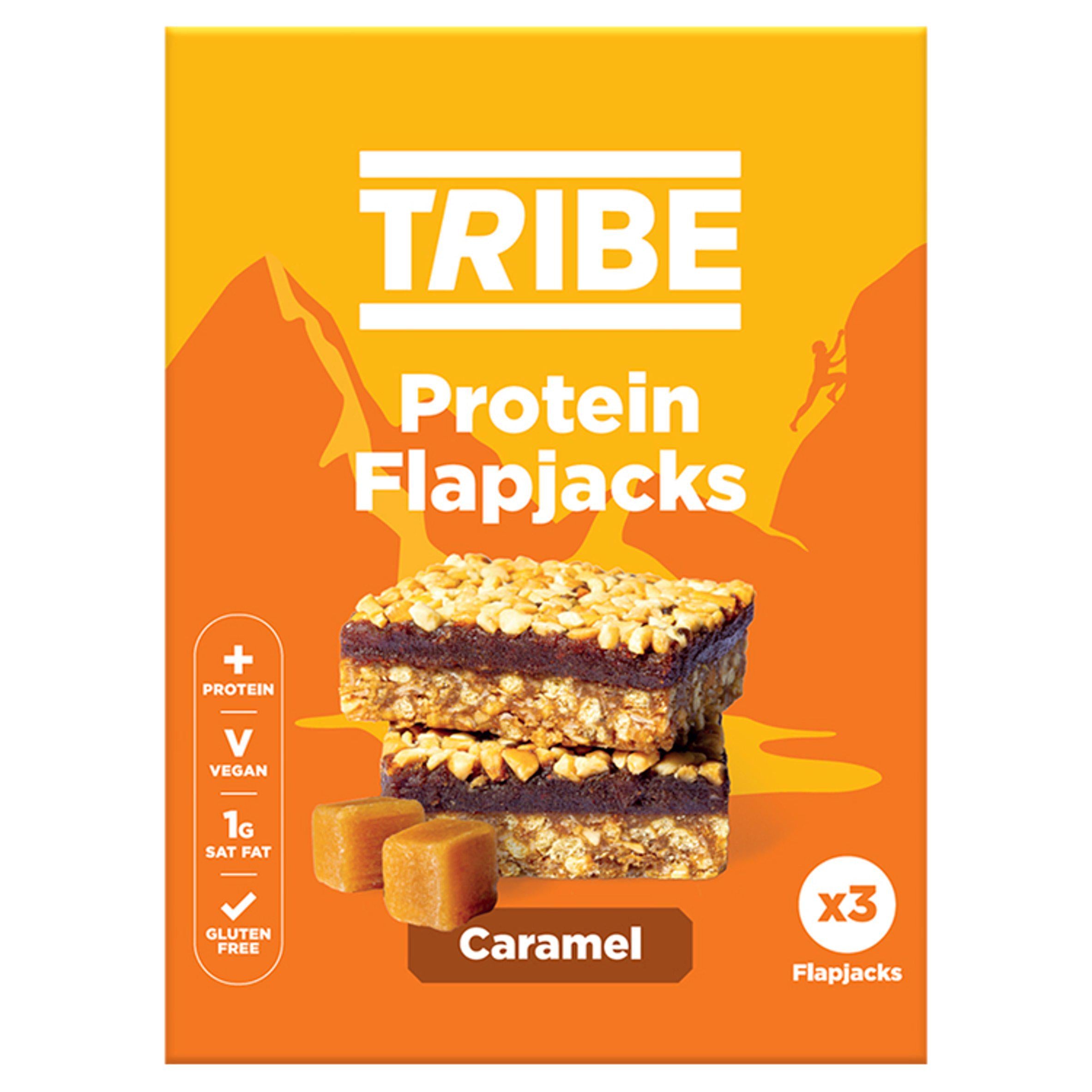Tribe Caramel Protein Flapjacks 3x38g GOODS Sainsburys