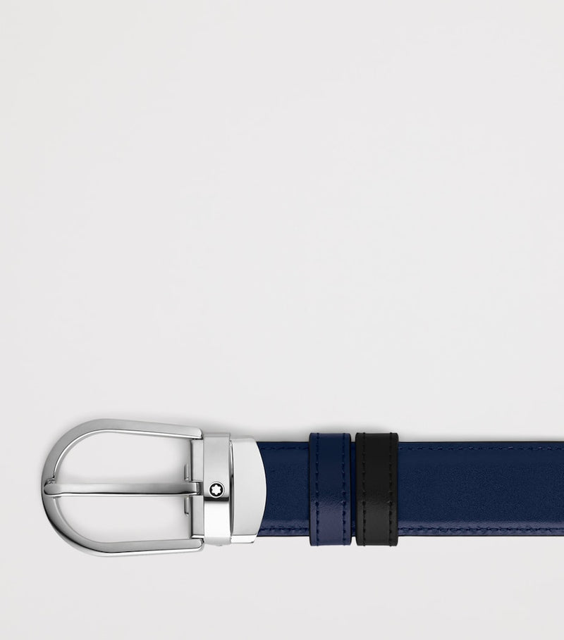 Montblanc leather reversible horseshoe belt 3cm - British product