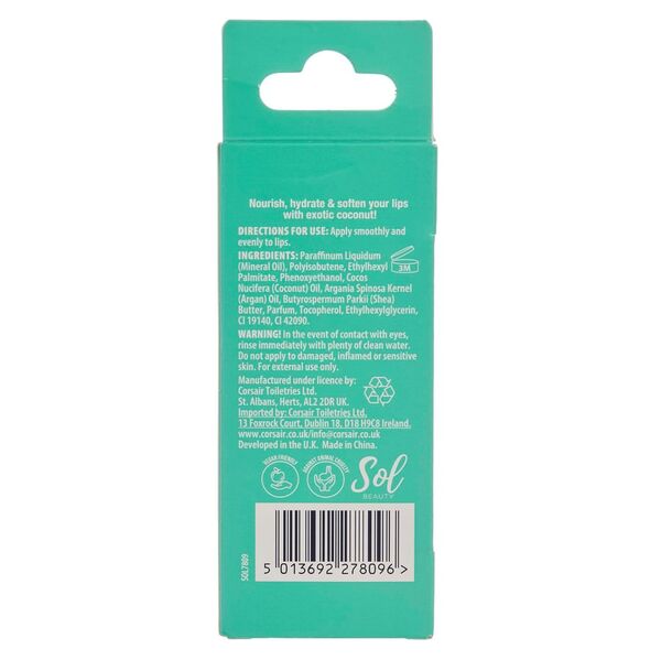 Sol Beauty Coconut Moisture Lip Oil 3g (British brand)