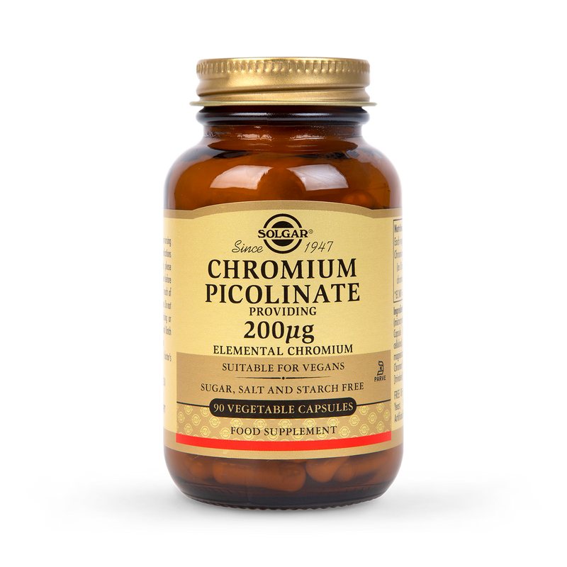 Solgar Chromium Picolinate 200µg 90 Vegi Capsules (British brand)
