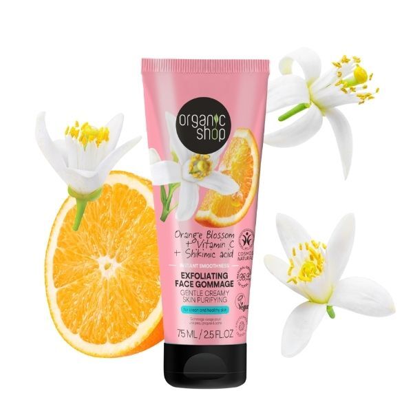 Organic Shop Orange Blossom Face Gommage 75ml, imported from the UK