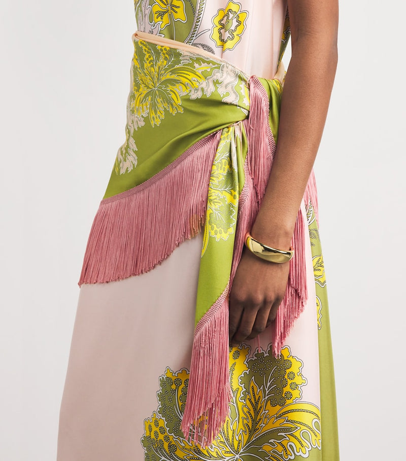 La DoubleJ silk scarf with botanical print 90cm, UK version