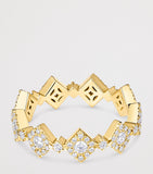 David Morris yellow gold diamond triolette ring, imported from the UK