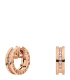 Bvlgari rose gold diamond hoop earrings (British brand)