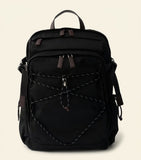 Prada Re-Nylon drawstring backpack with leather trims, imported from the UK